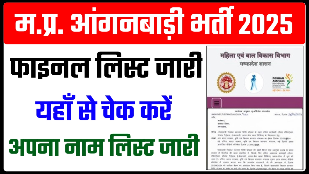 MP Anganwadi Merit List Check 2025 | How To Check